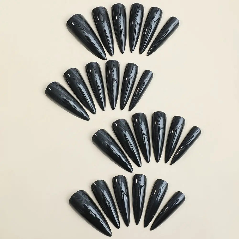 Detachable Wearable Almond Fake Nails 24pc-1