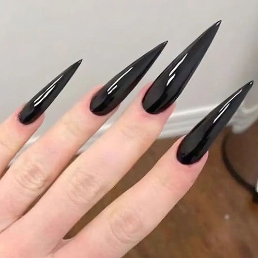 Detachable Wearable Almond Fake Nails 24pc-0